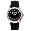 Men's Turbo Black Rubber Strap Watch